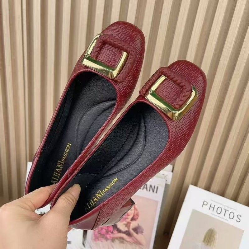 Damen Ballerinas Elegant Schnalle Komfortabel