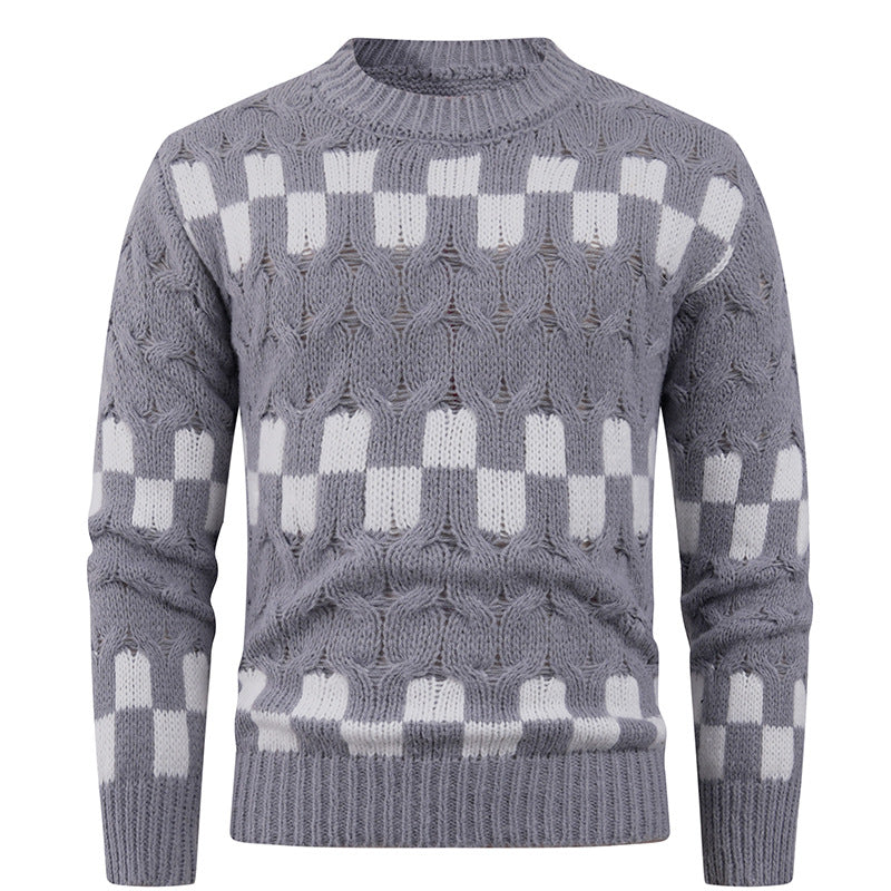 Herren Strickpullover Geometrisch Modern Hochkragen
