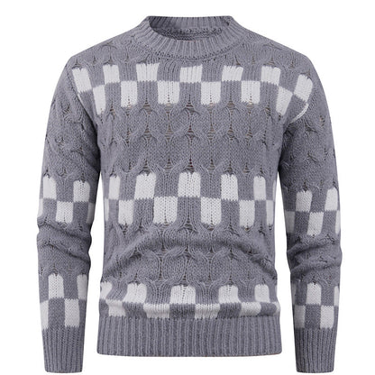 Herren Strickpullover Geometrisch Modern Hochkragen