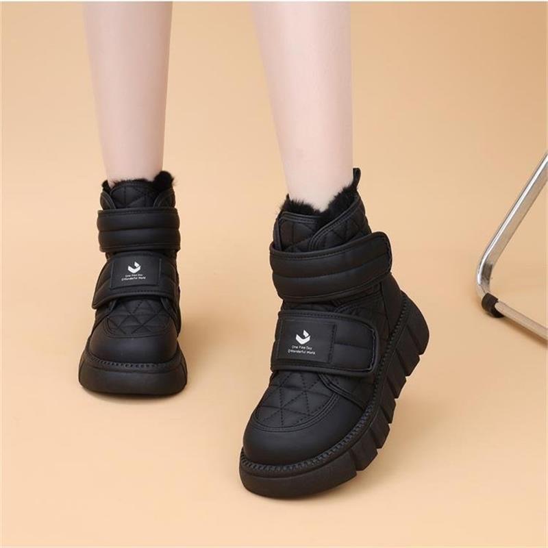 Damen Winterstiefel Sneaker Isoliert Klettverschluss Warm