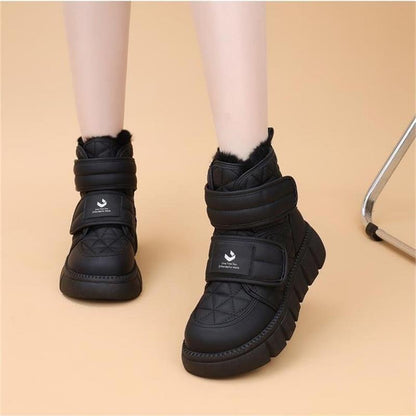 Damen Winterstiefel Sneaker Isoliert Klettverschluss Warm