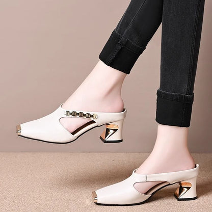 Damen Clogs Bequem Elegant Glanzdetail Sommer