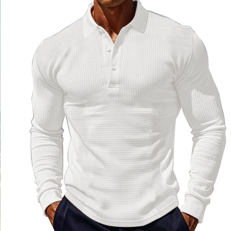 Herren Polohemd Langarm Elegant Knopfleiste Modern - BerlinGlamour