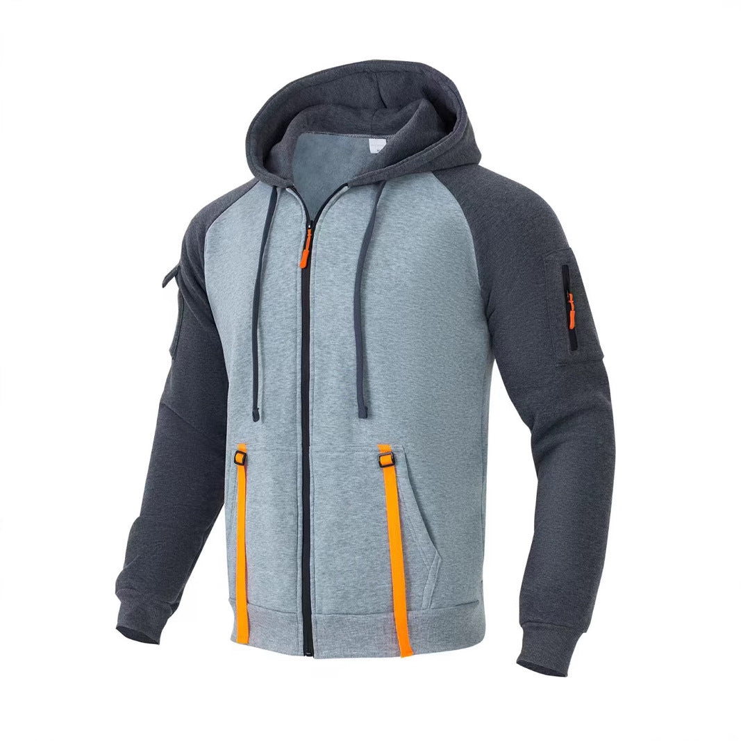 Herren Zip-Hoodie Funktionsjacke Mit Vielen Taschen - BerlinGlamour