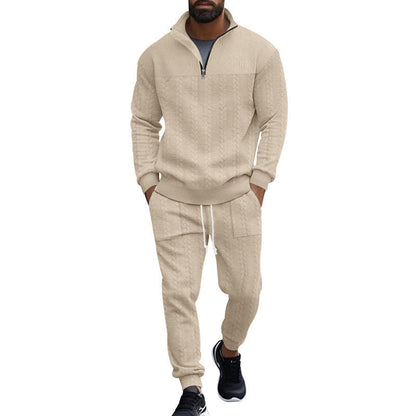 Herren Strickset Modern Stehkragen Reißverschluss Sportlich