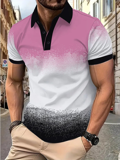 Herren Poloshirt Farbverlauf Modern Style
