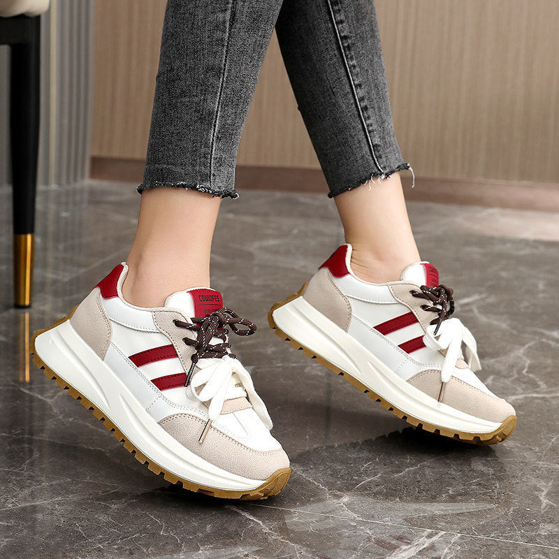 Damen Plateau Sneaker Sportlich Atmungsaktiv Heidi Mode