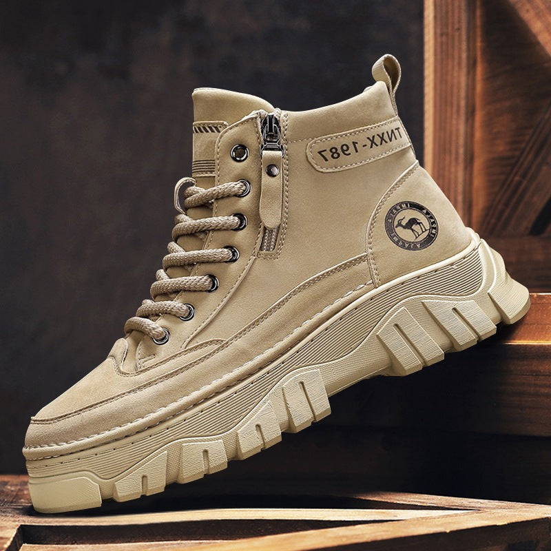 Damen Stiefel High-Top Robust Schuhe Mit Schnellverschluss