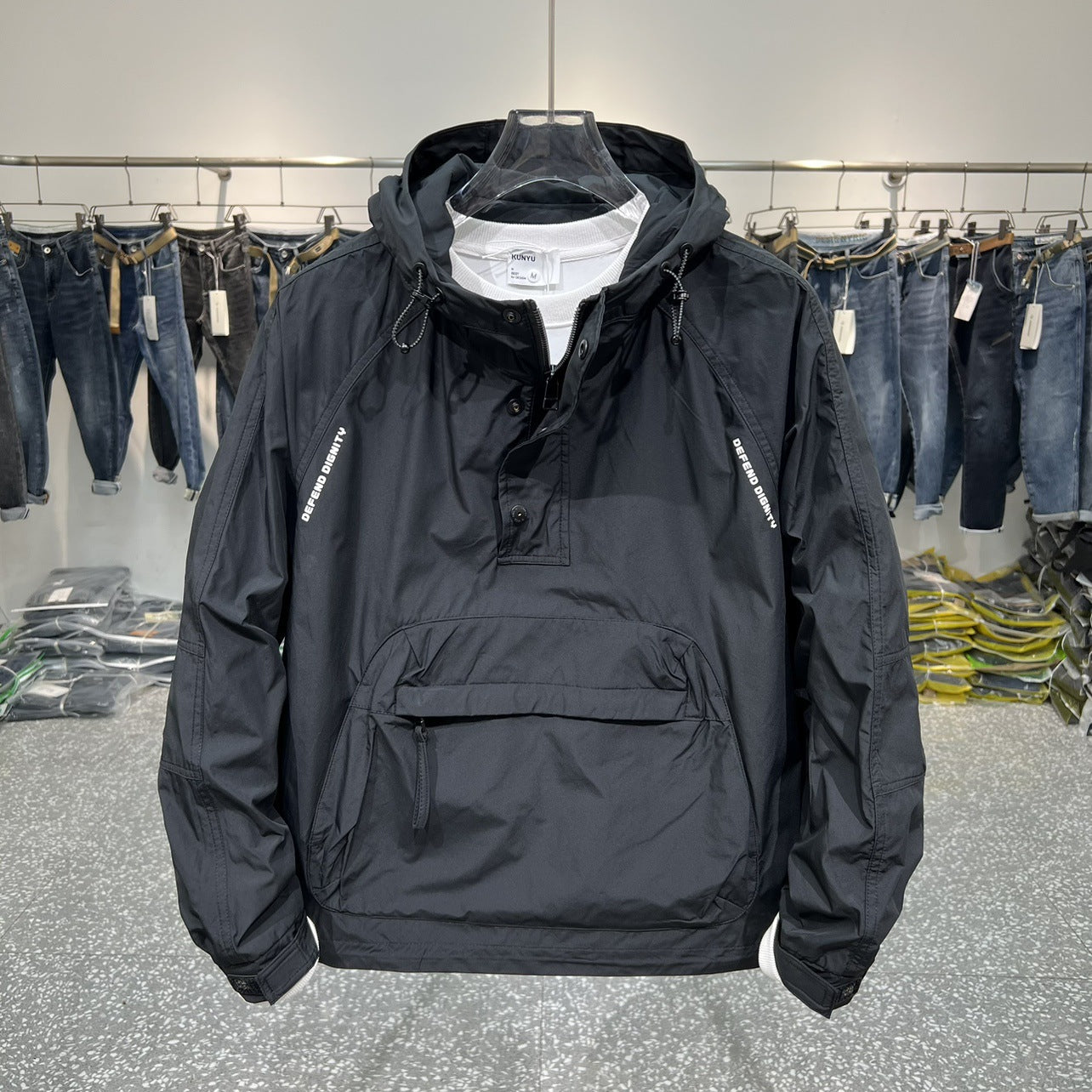 Herren Outdoor-Jacke Wasserabweisend Mit Kragen Praktisch - BerlinGlamour