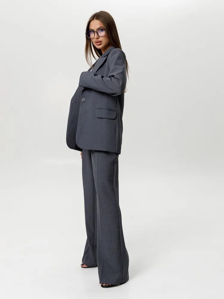 Damen Blazer Anzug mit High-Waist Hose