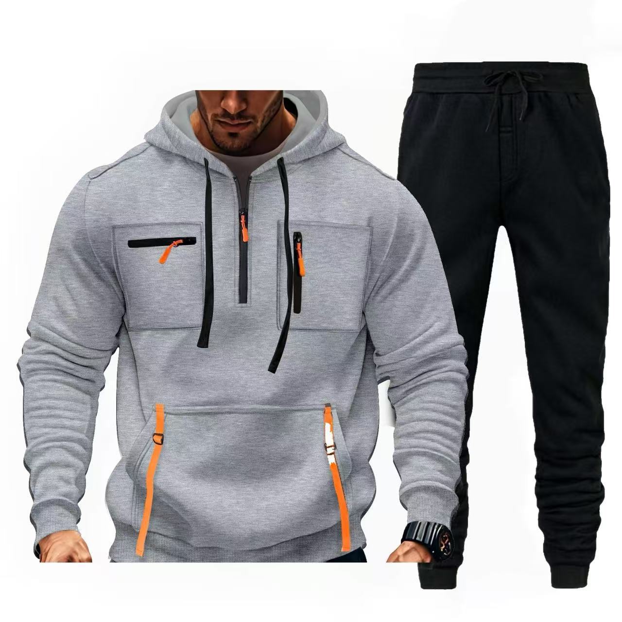 Herren Sportanzug Kapuzenpullover Jogginghose Set