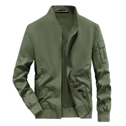 Herren Lederjacke Pilotenstil mit Taschen Modisch