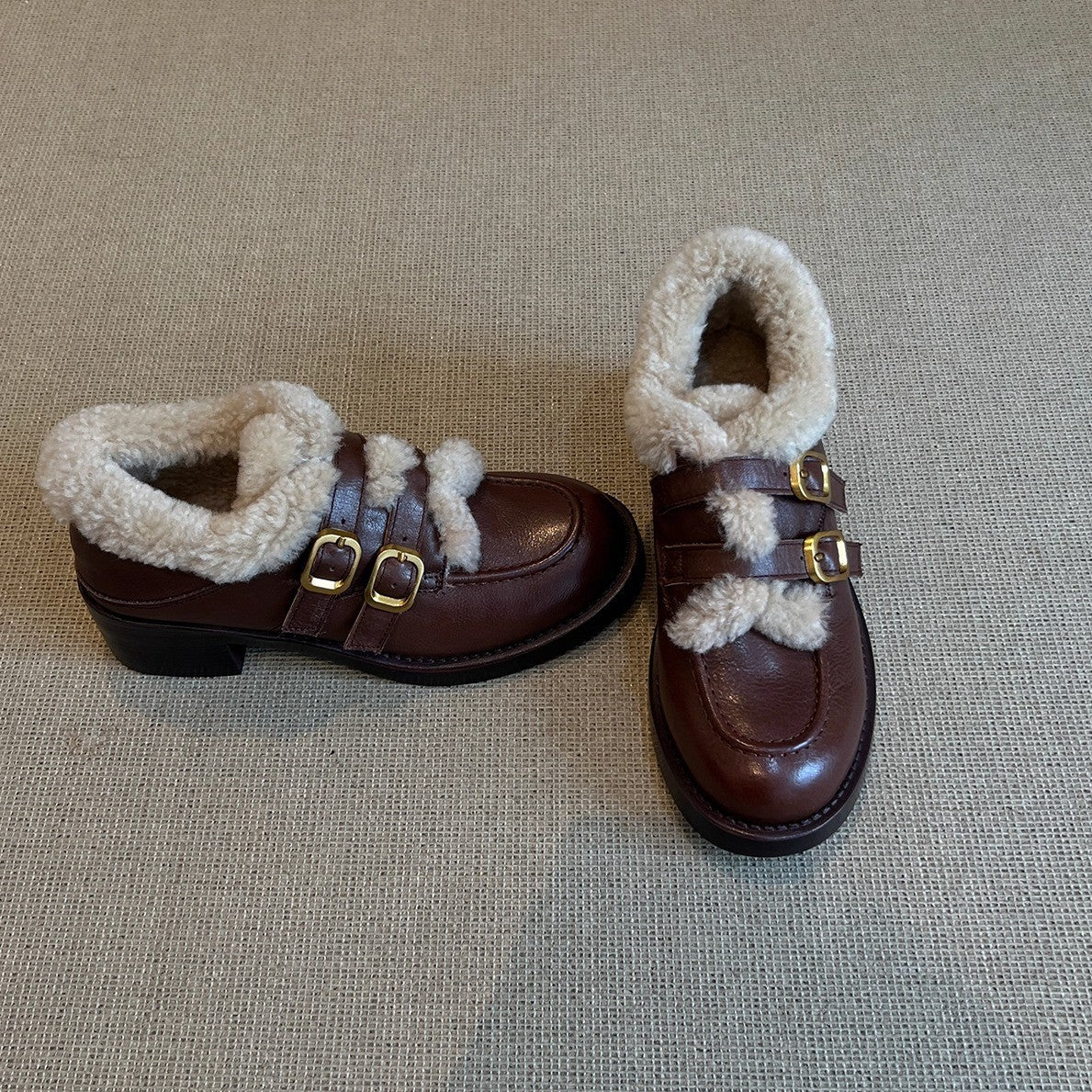 Damen Clogs Gefüttert Weich Kunstfell Kragen