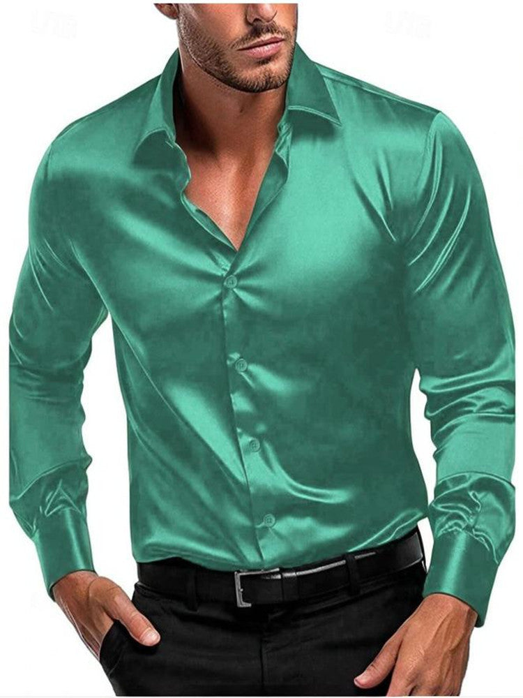 Herren Hemd Seiden-Glatt Elegantes Business-Hemd