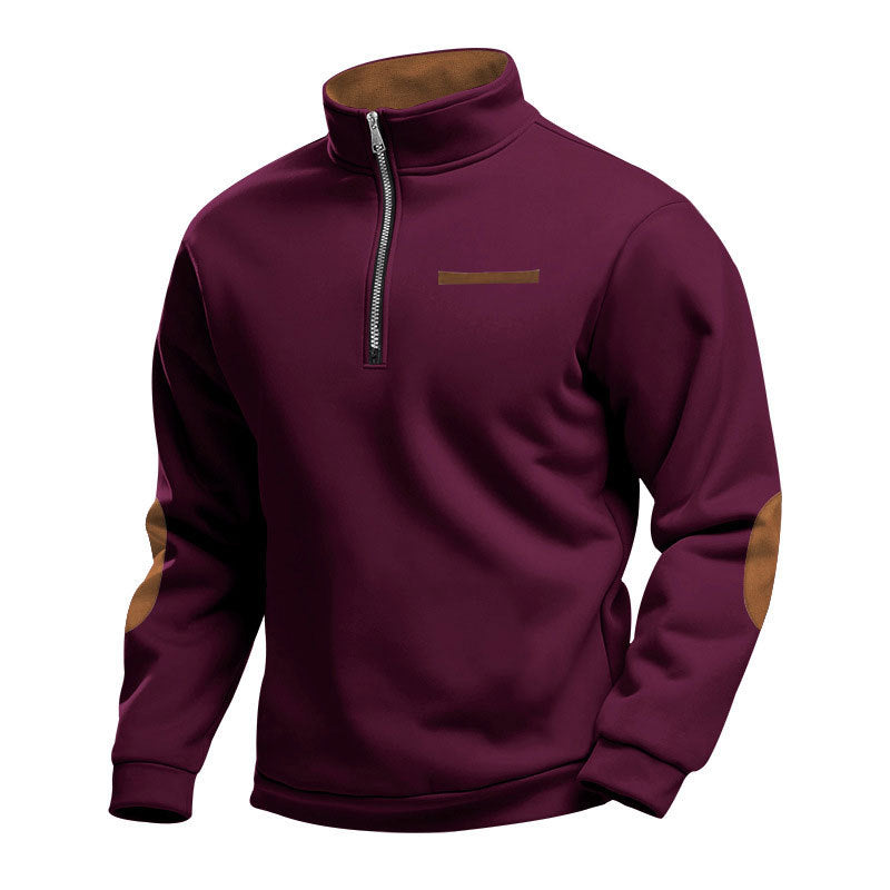 Herren Sweatshirt Stehkragen Reißverschluss Modisch Hochwertig