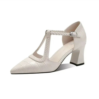 Damen Pumps Hoher Absatz T-Riemen Elegante Schuhe