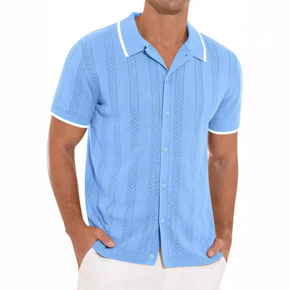 Herren Strickhemd mit Muster Trendy Modisch - BerlinGlamour