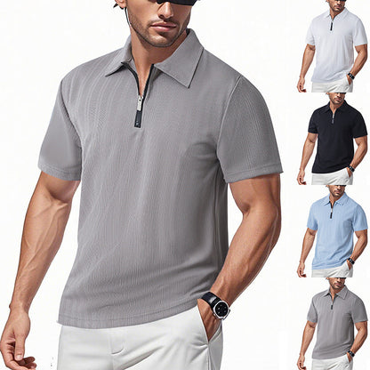 Herren Polohemd Modern mit Reißverschluss Slim Fit - BerlinGlamour