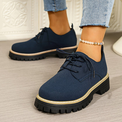 Damen Schnürschuhe Robust Profil Modisch