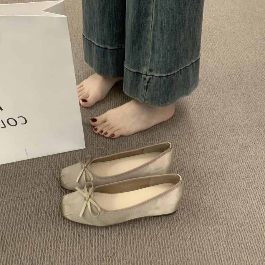Damen Ballerinas Klassisch mit Schleife Flexibel