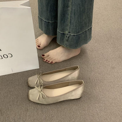 Damen Ballerinas Klassisch mit Schleife Flexibel