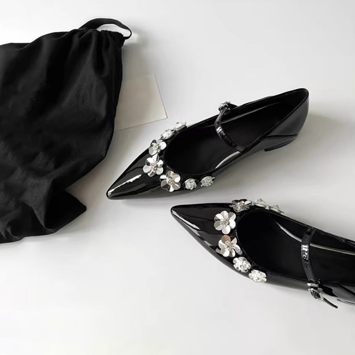 Damen Ballerinas Elegant Florale Riemen Schuhe - BerlinGlamour