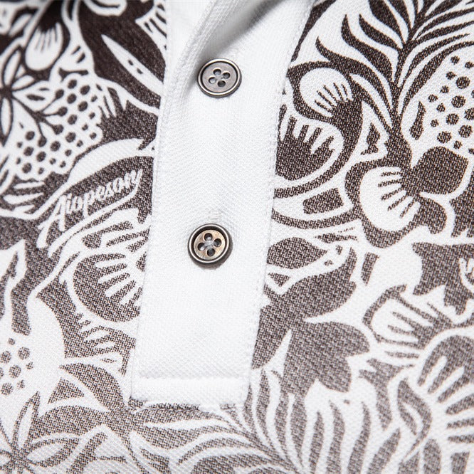 Herren Poloshirt Kurzarm Modern Floral Style
