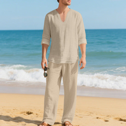 Herren Strand-Outfit atmungsaktiv Baumwolle Sommer