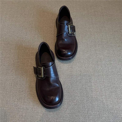 Damen Lederschuhe Weich mit Schnallen Modern - BerlinGlamour