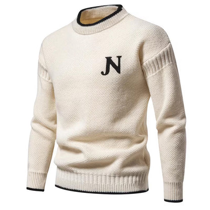 Herren Strickpullover Rundhals Modern Grau