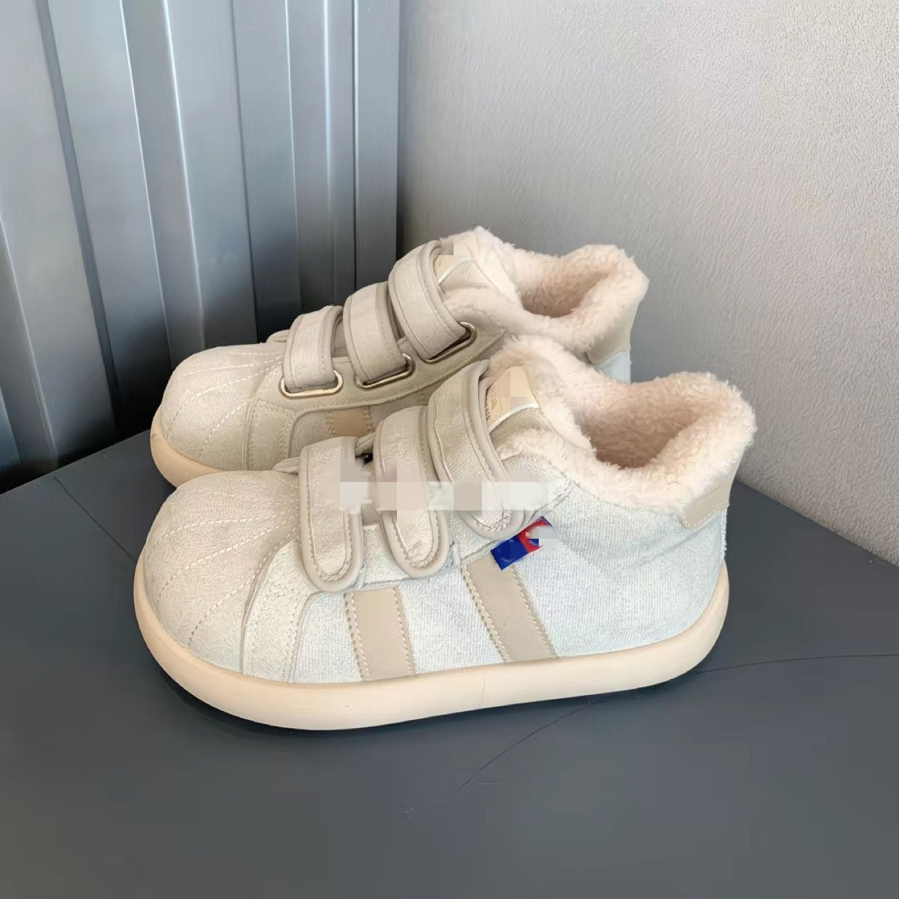 Damen Sneaker Warmfutter Klettverschluss Winter Schuhe