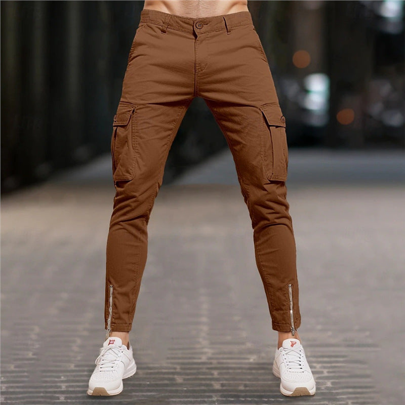 Herren Cargo-Hose Modern Reißverschluss Stretch