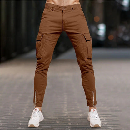 Herren Cargo-Hose Modern Reißverschluss Stretch