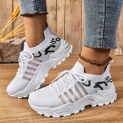 Damen Sport Sneaker Strick Elastisch Rutschfest