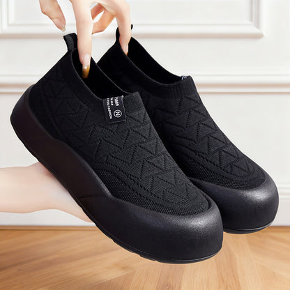 Damen Sneaker Bequem Slip-On mit Flexibles Strickdesign