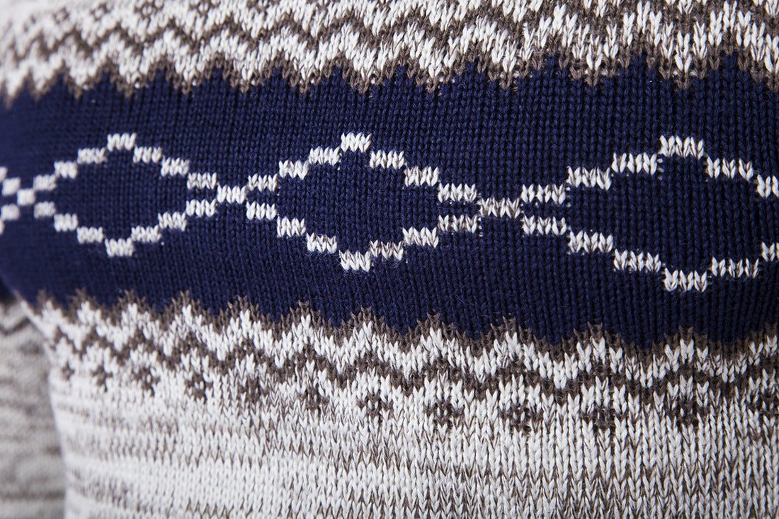 Herren Strickpullover Norwegermuster Modern Warm