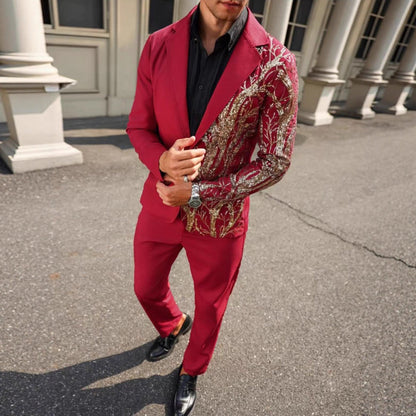 Herren Anzug Pailletten Glamour mit Verzierungen Berlin Style - BerlinGlamour