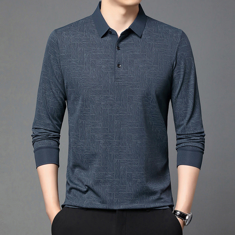 Herren Polohemd Modern mit Strukturdesign und Knöpfe Elegant