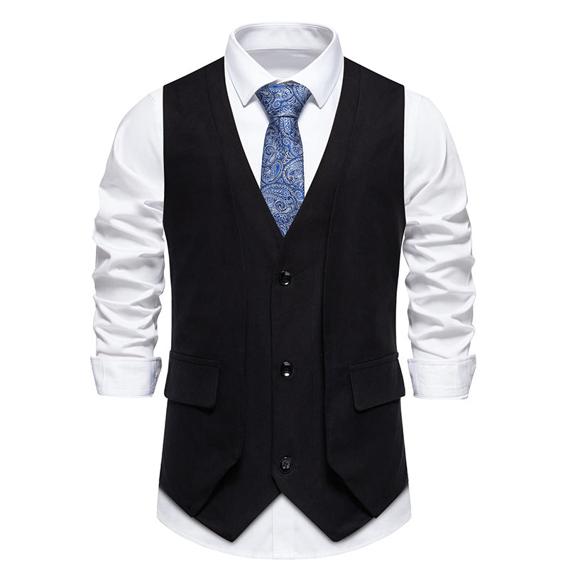 Herren Weste Slim Fit Elegant mit Taschen