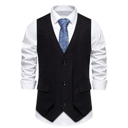 Herren Weste Slim Fit Elegant mit Taschen