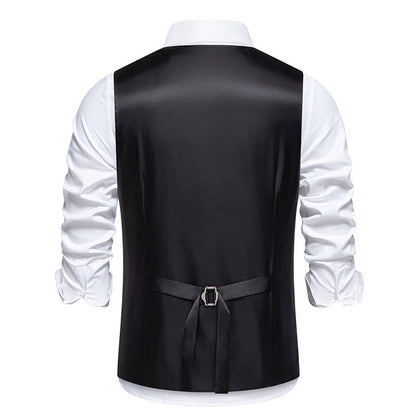Herren Anzugweste Elegant mit Kontrastfutter Modern