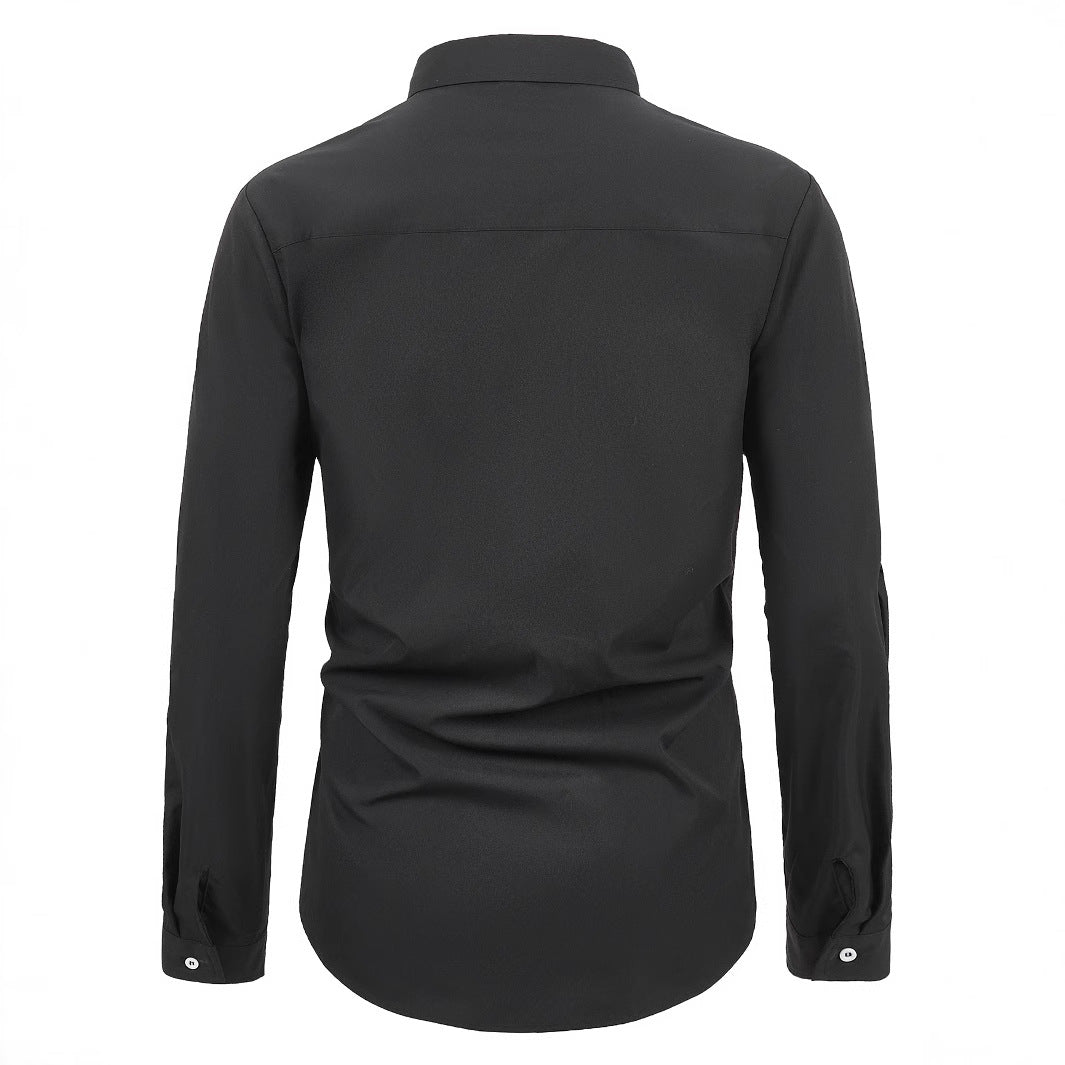 Herren Langarmhemd Asymmetrisch Modern Trendy