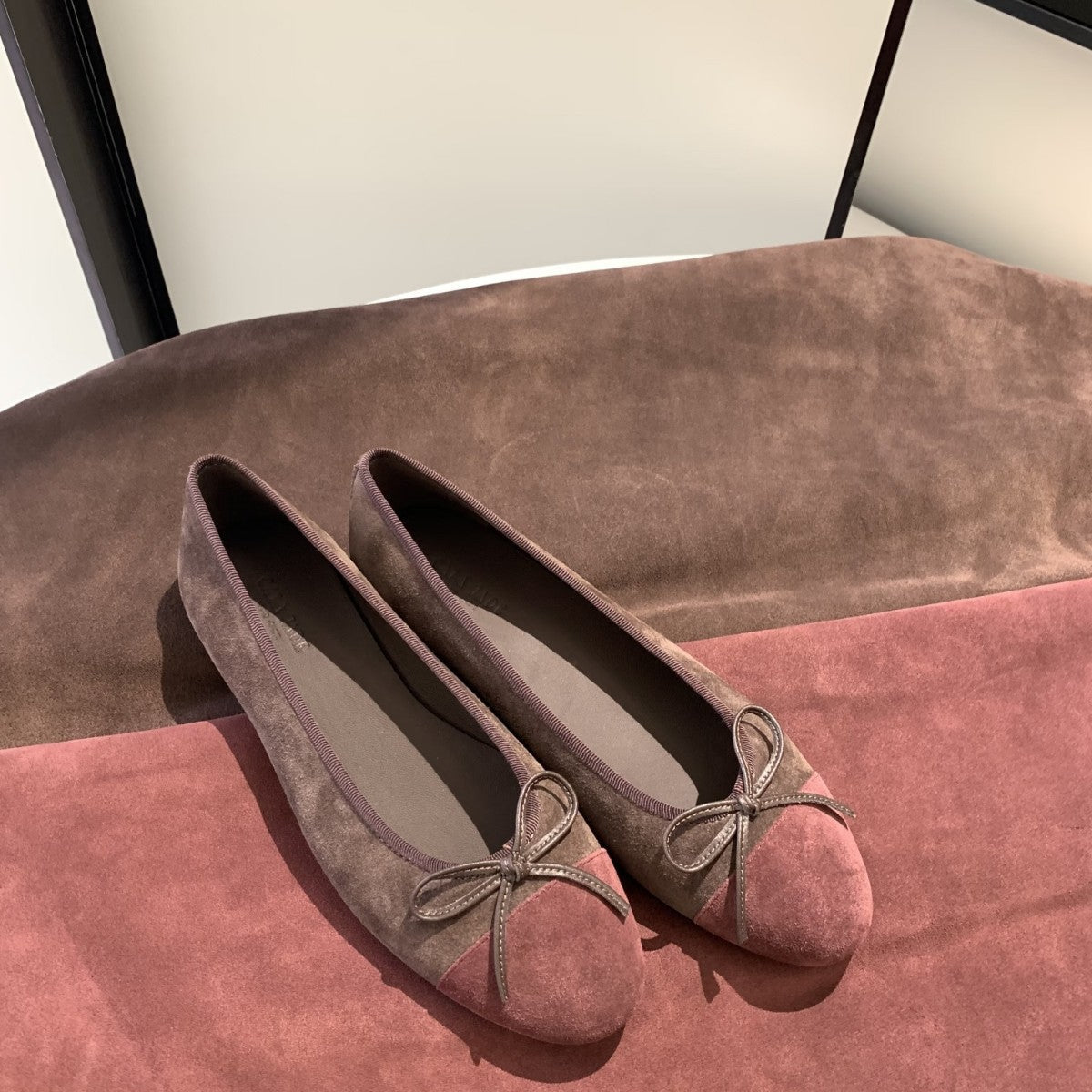 Damen Ballerinas Wildleder Schleife Frauen Schuhe Chic - BerlinGlamour