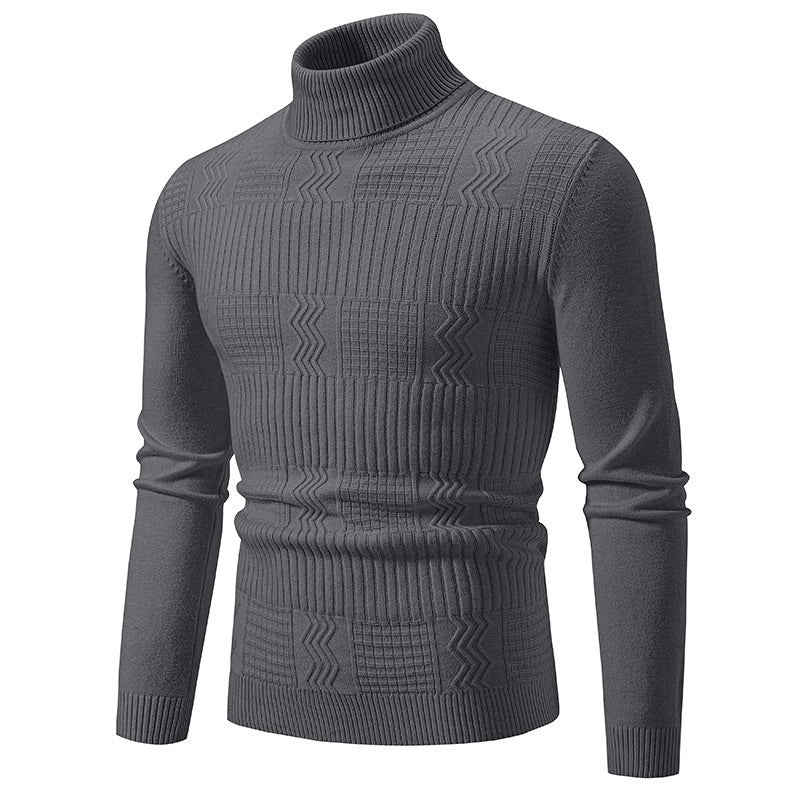 Eleganter Rollkragenpullover Herren Strukturiert Modern