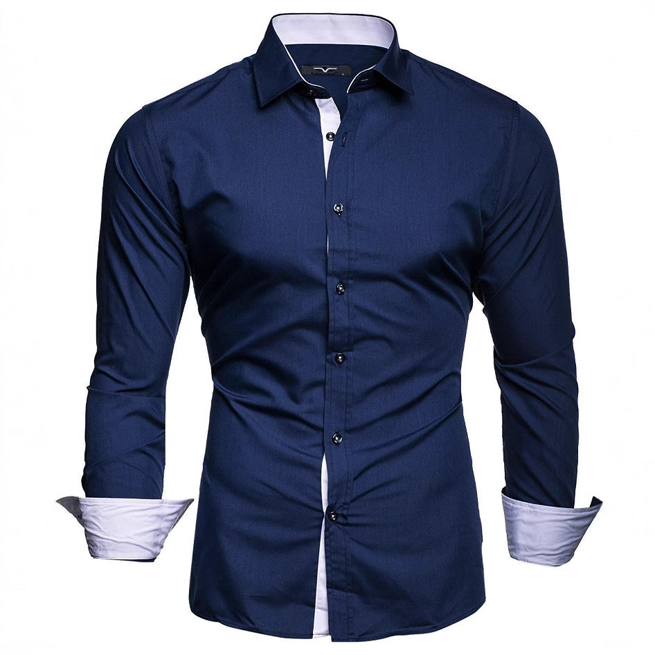 Herren Langarmhemd Slim Fit Modern Elegantes Design