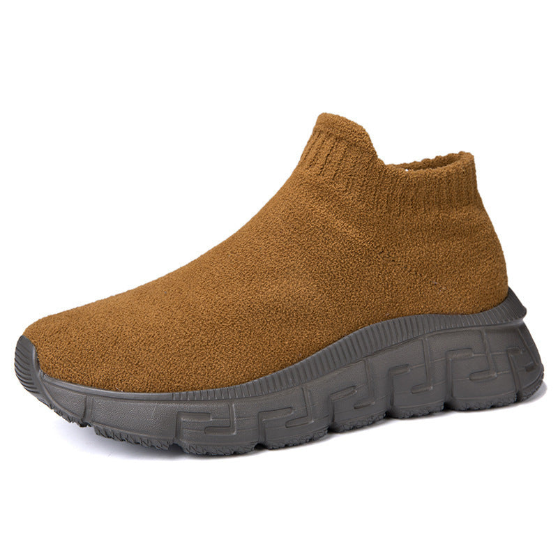 Damen Sneaker Bequem Stretch Weite Passform Hochhackig