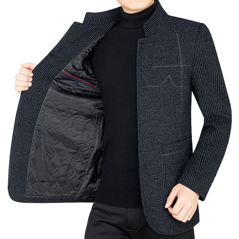 Herren Strickjacke Casual Strukturiert Grau