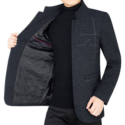 Herren Strickjacke Casual Strukturiert Grau