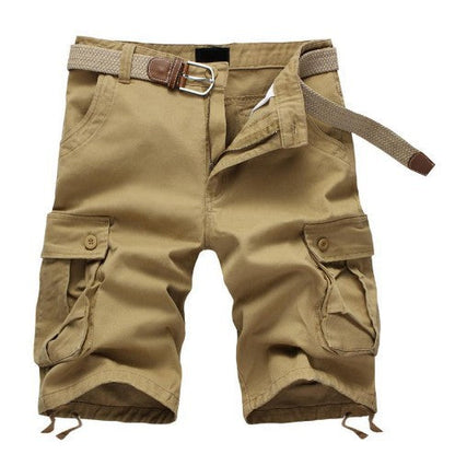 Herren Cargo Shorts Bequem mit Taschen und Verstellgürtel