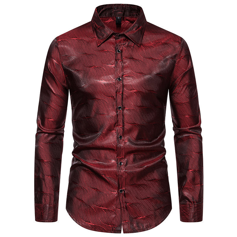 Herren Hemd Elegant Strukturmuster Berlin Stil